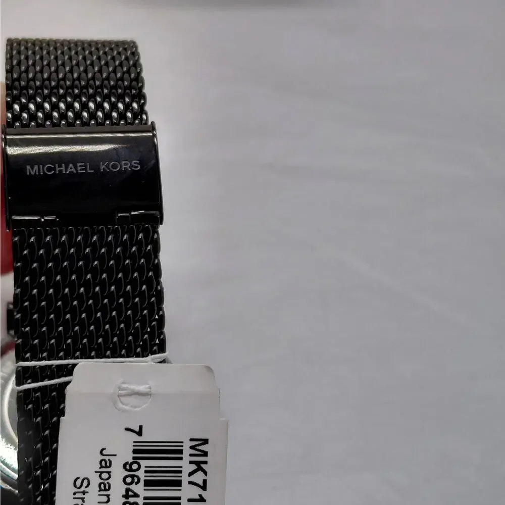 $225 NWT Michael Kors Mens Auden Watch Black Mesh Gift Stainless Steel 42mm